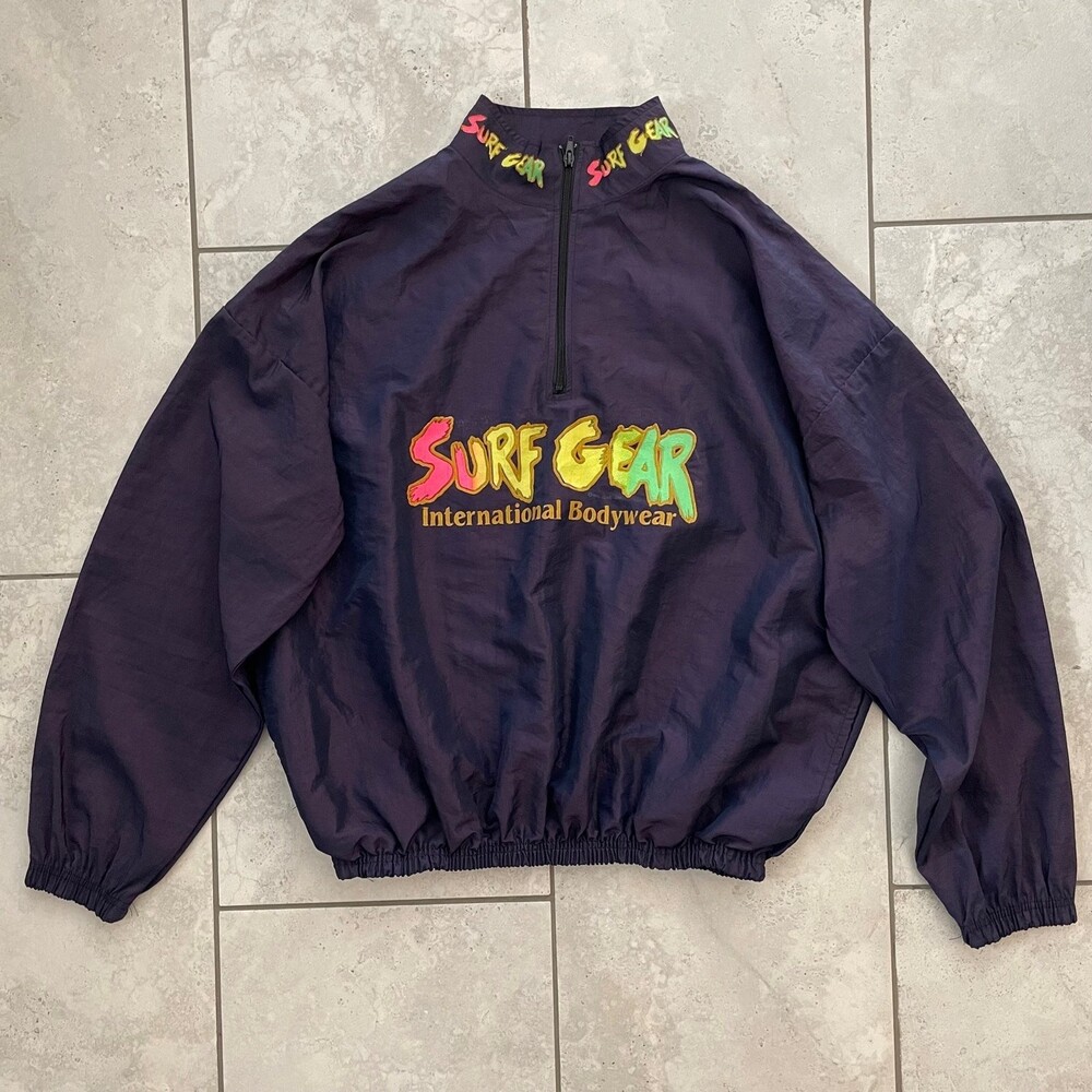 Vintage 90s Surf Gear International Bodywear Deep Purple Fluorescent